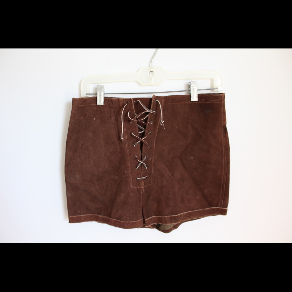 60s Vintage Suede Brown Hot Shorts